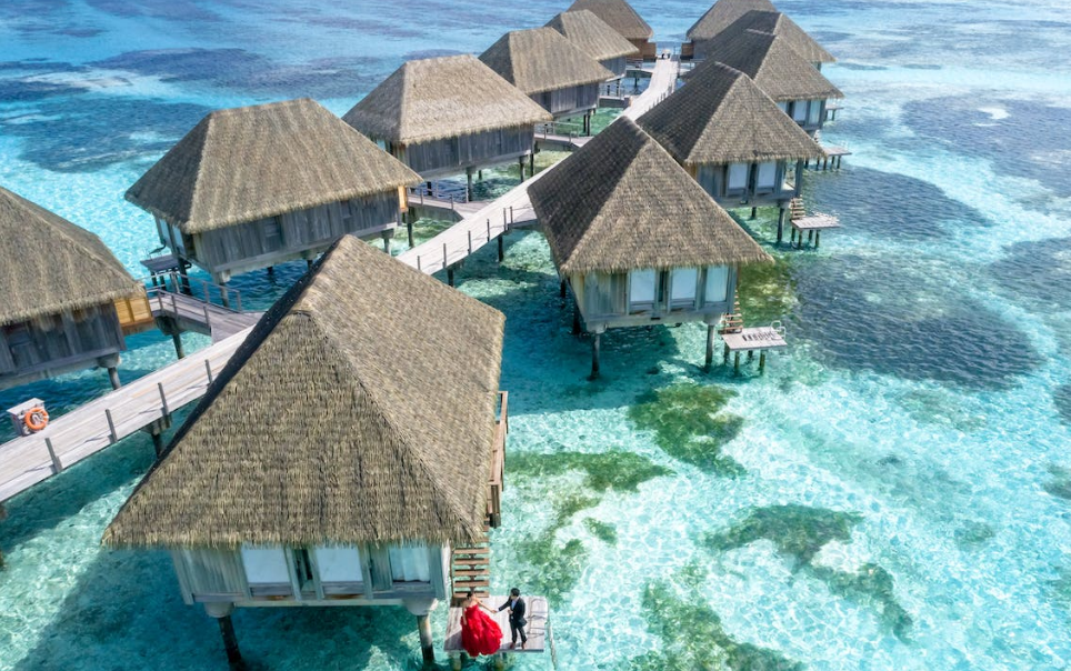 Image of cabins in the Maldives